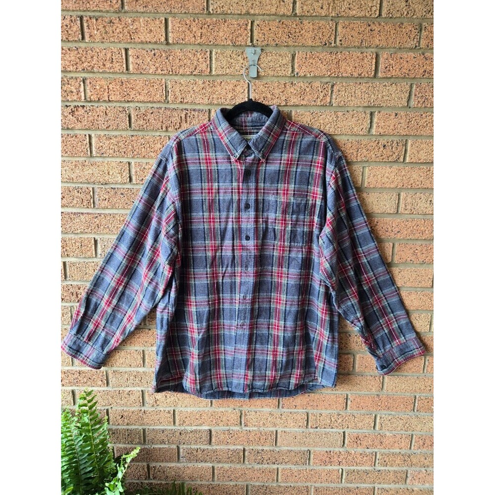 Vintage L.L. Bean Men's Plaid Flannel Button-Down Shirt Large 🌲
